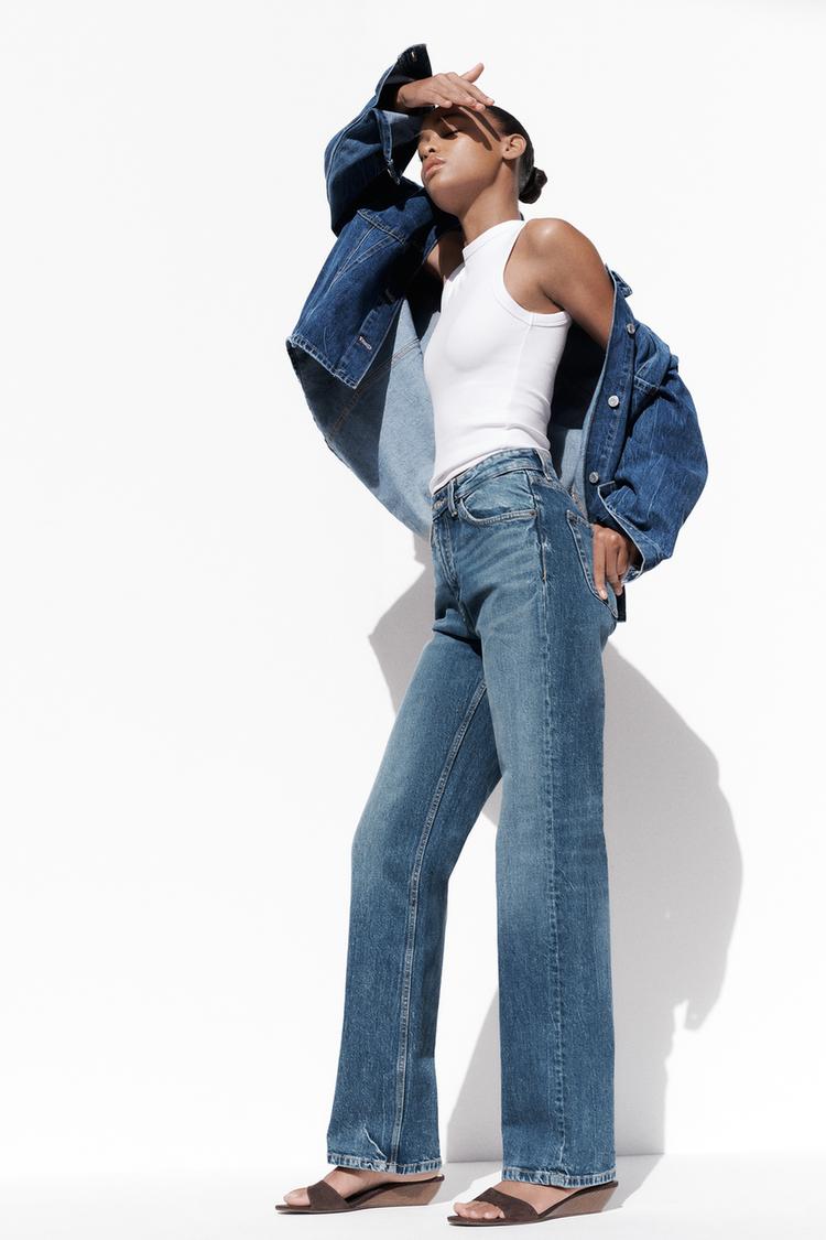 High-Waisted TRF Denim Jeans