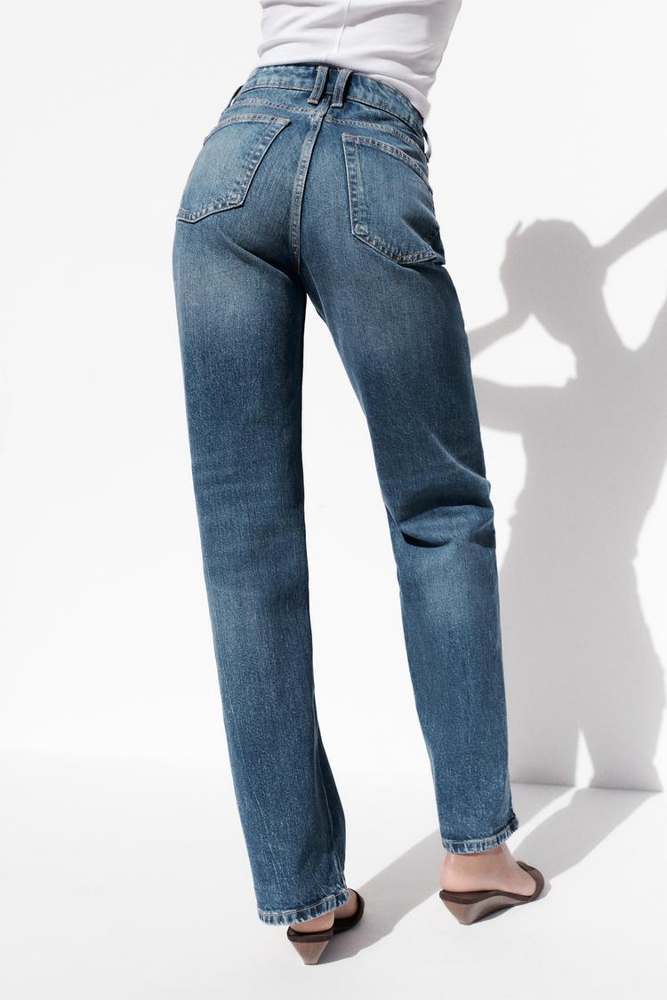 High-Waisted TRF Denim Jeans