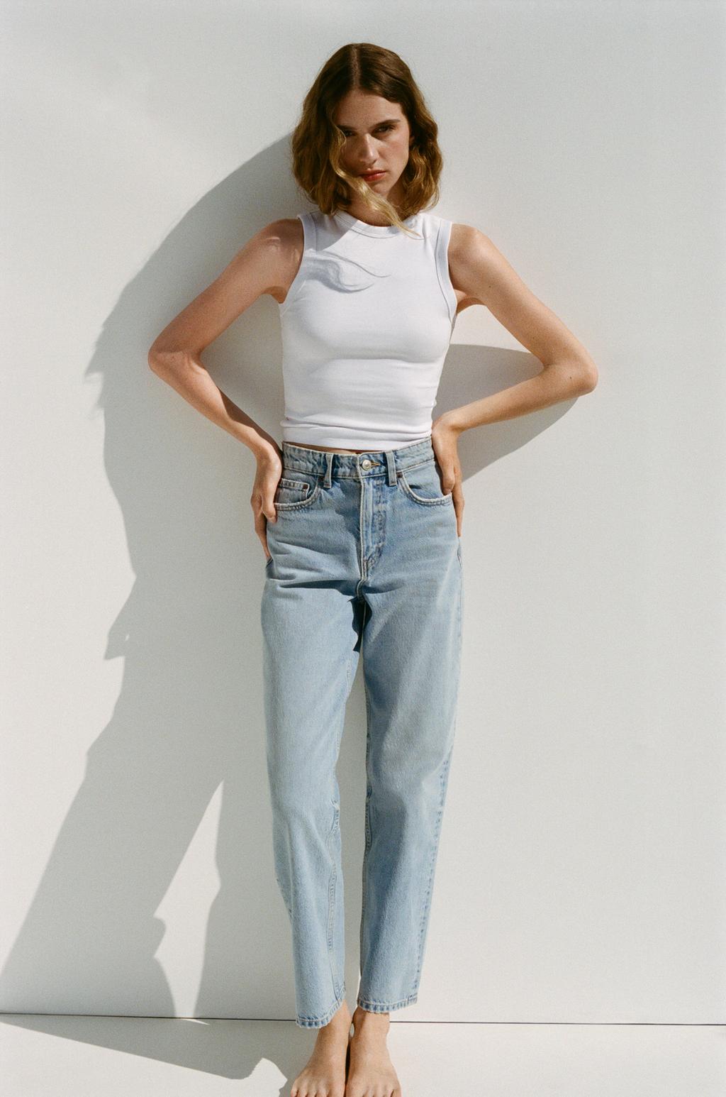 High-Waisted TRF Denim Jeans