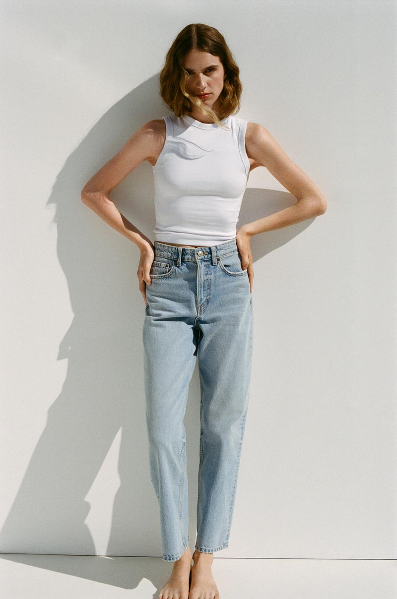 High-Waisted TRF Denim Jeans