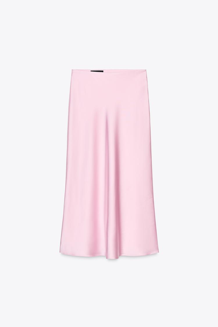 SATIN MIDI SKIRT