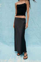 SATIN MIDI SKIRT
