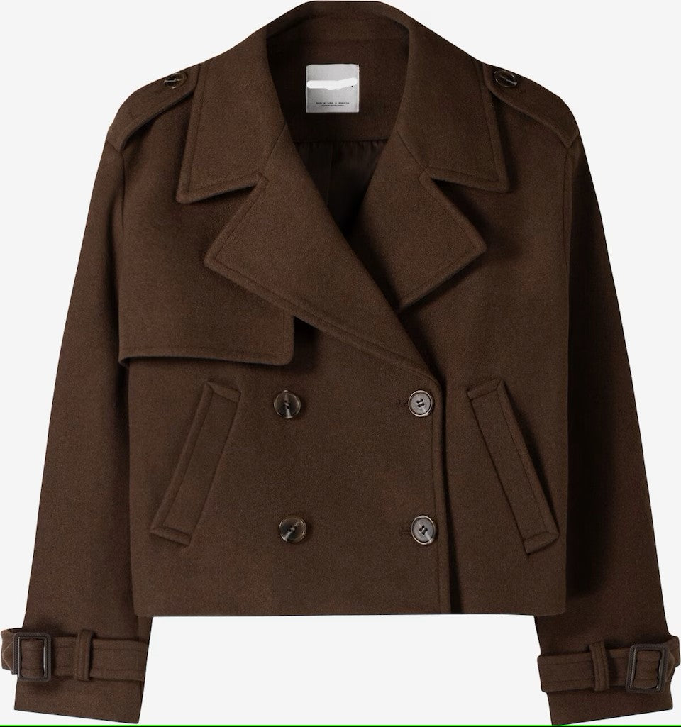 Short Wool Trench Jacket
