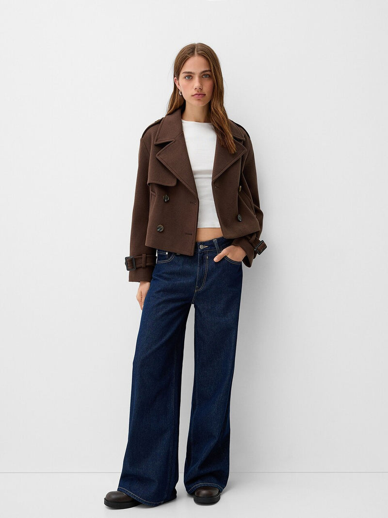 Short Wool Trench Jacket