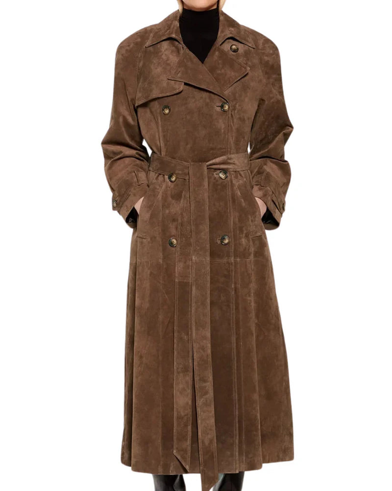 Suede Trench Coat