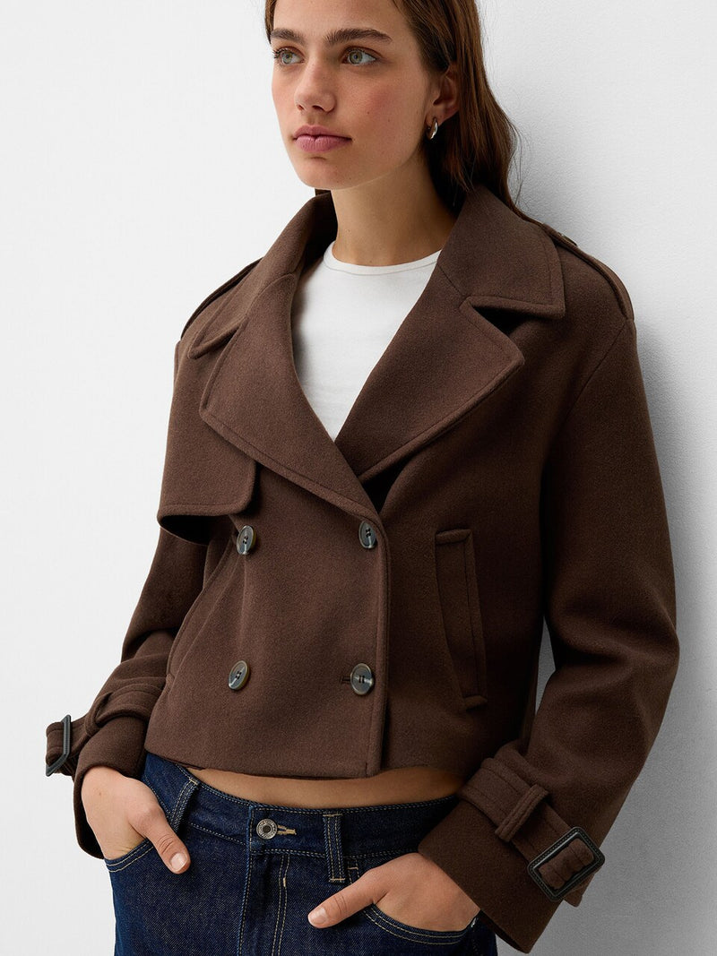 Short Wool Trench Jacket