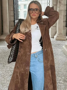 Suede Trench Coat