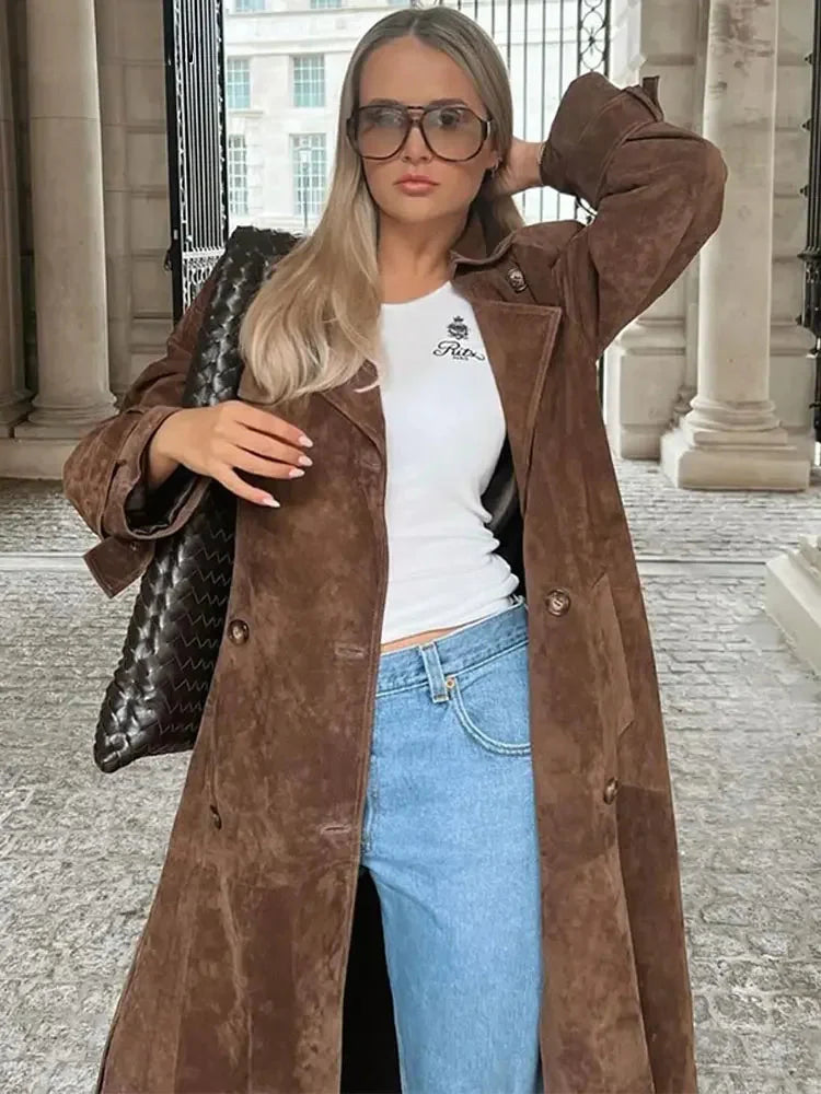 Suede Trench Coat
