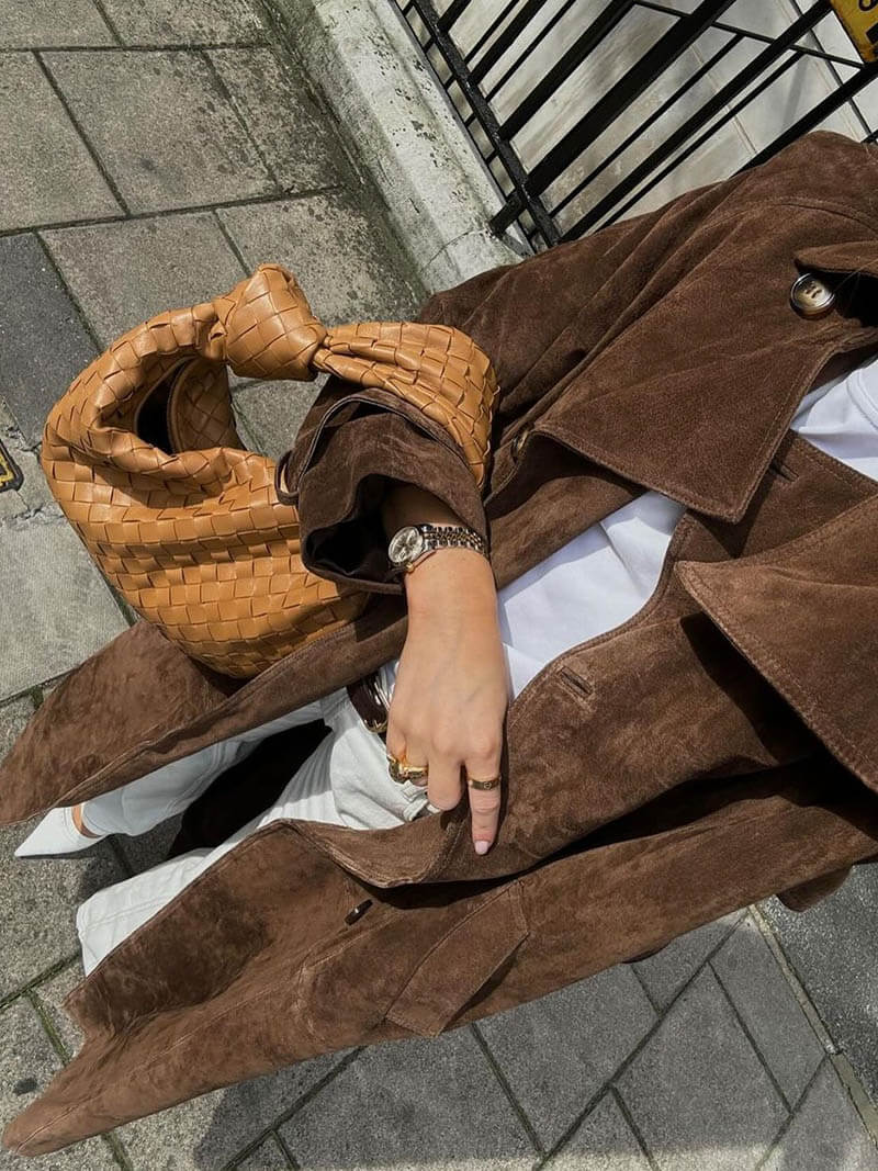 Suede Trench Coat