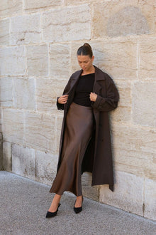 SATIN MIDI SKIRT
