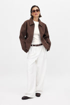 Brown Seude Zip Jacket