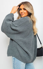 Knitted Balloon Sleeve Cardigan