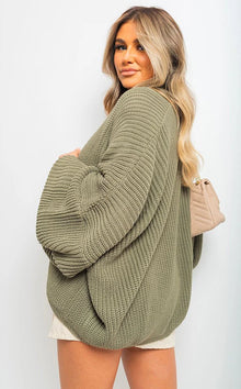 Knitted Balloon Sleeve Cardigan