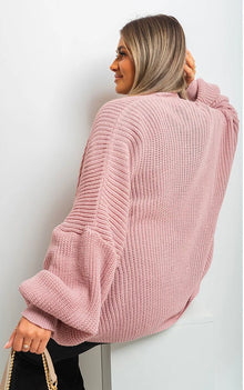 Knitted Balloon Sleeve Cardigan