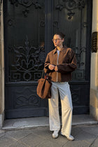 Brown Seude Zip Jacket