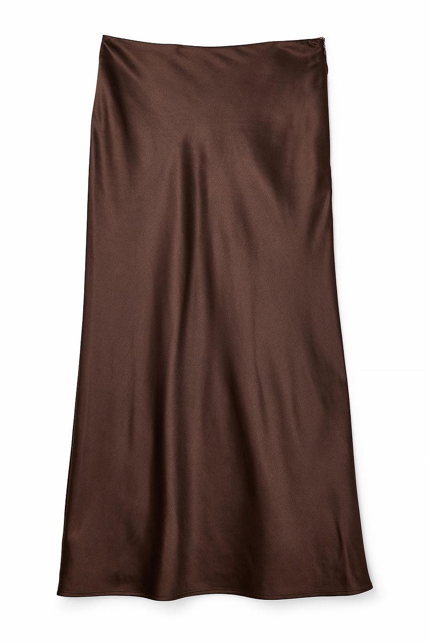 SATIN MIDI SKIRT