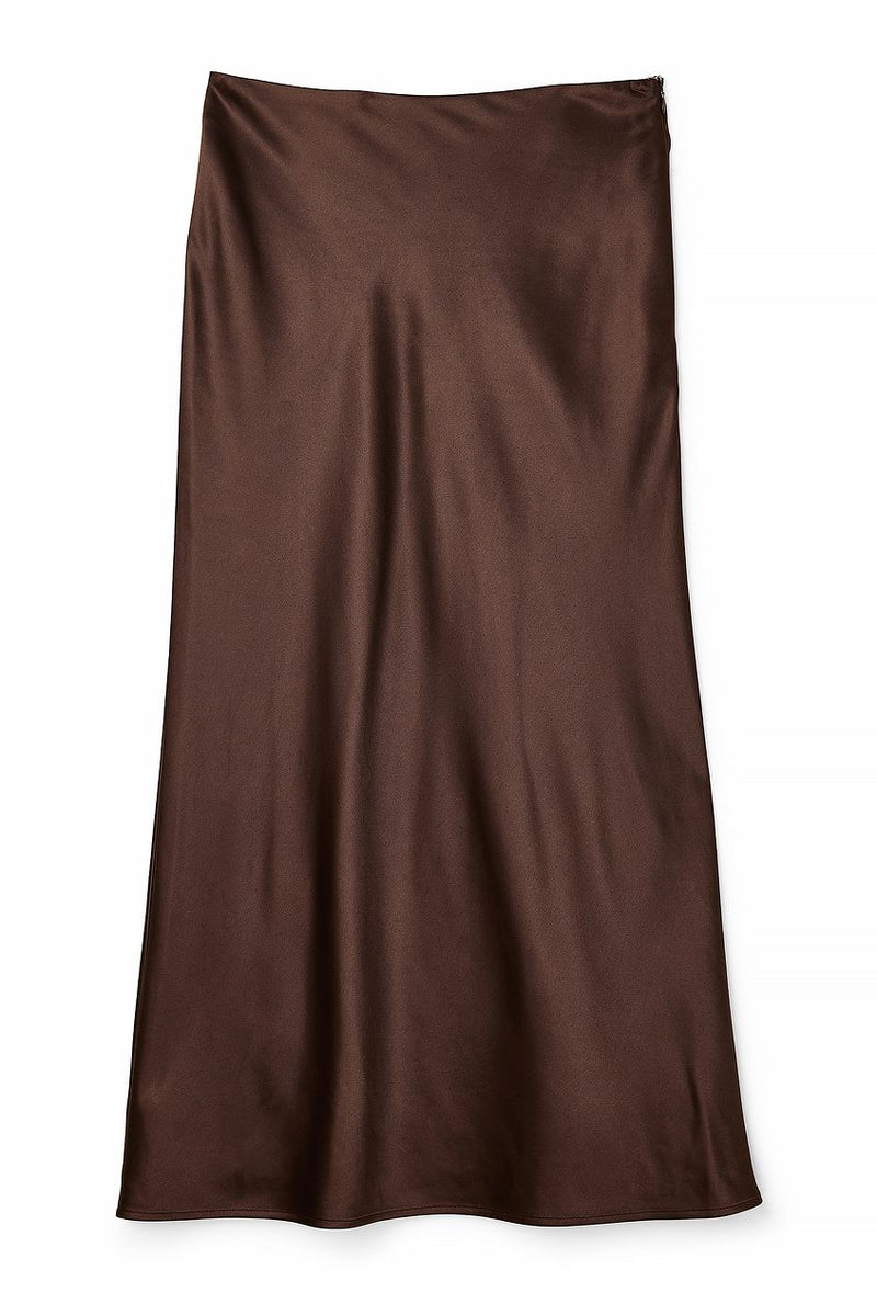 SATIN MIDI SKIRT