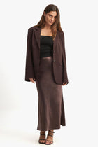 SATIN MIDI SKIRT